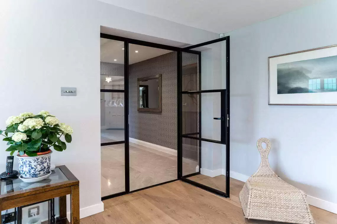 Internal black steel doors