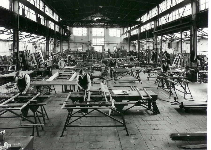 Steel worker in factory