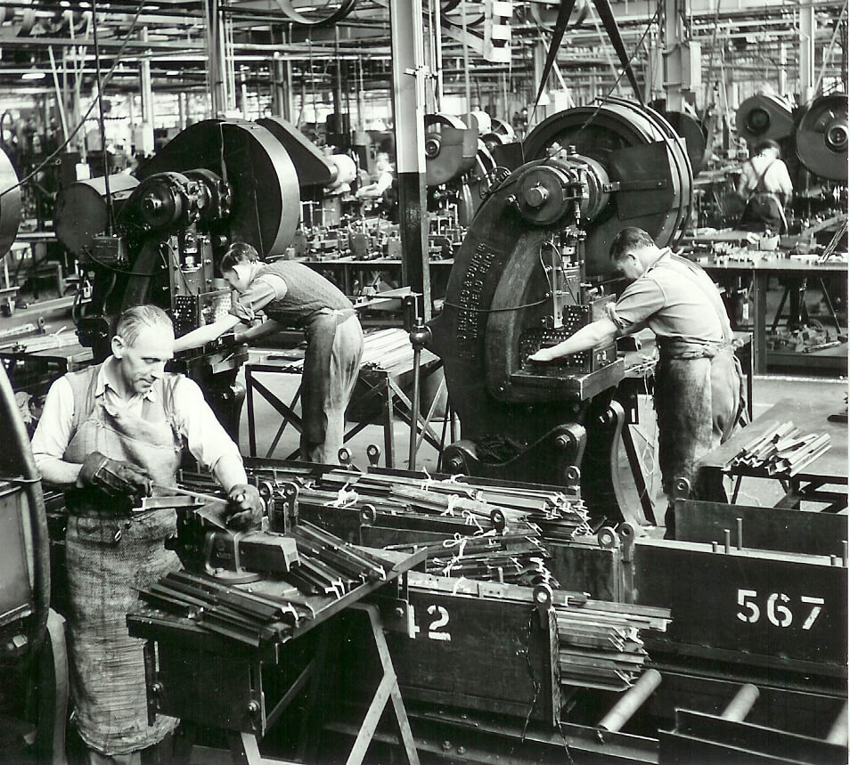 Steel worker in factory