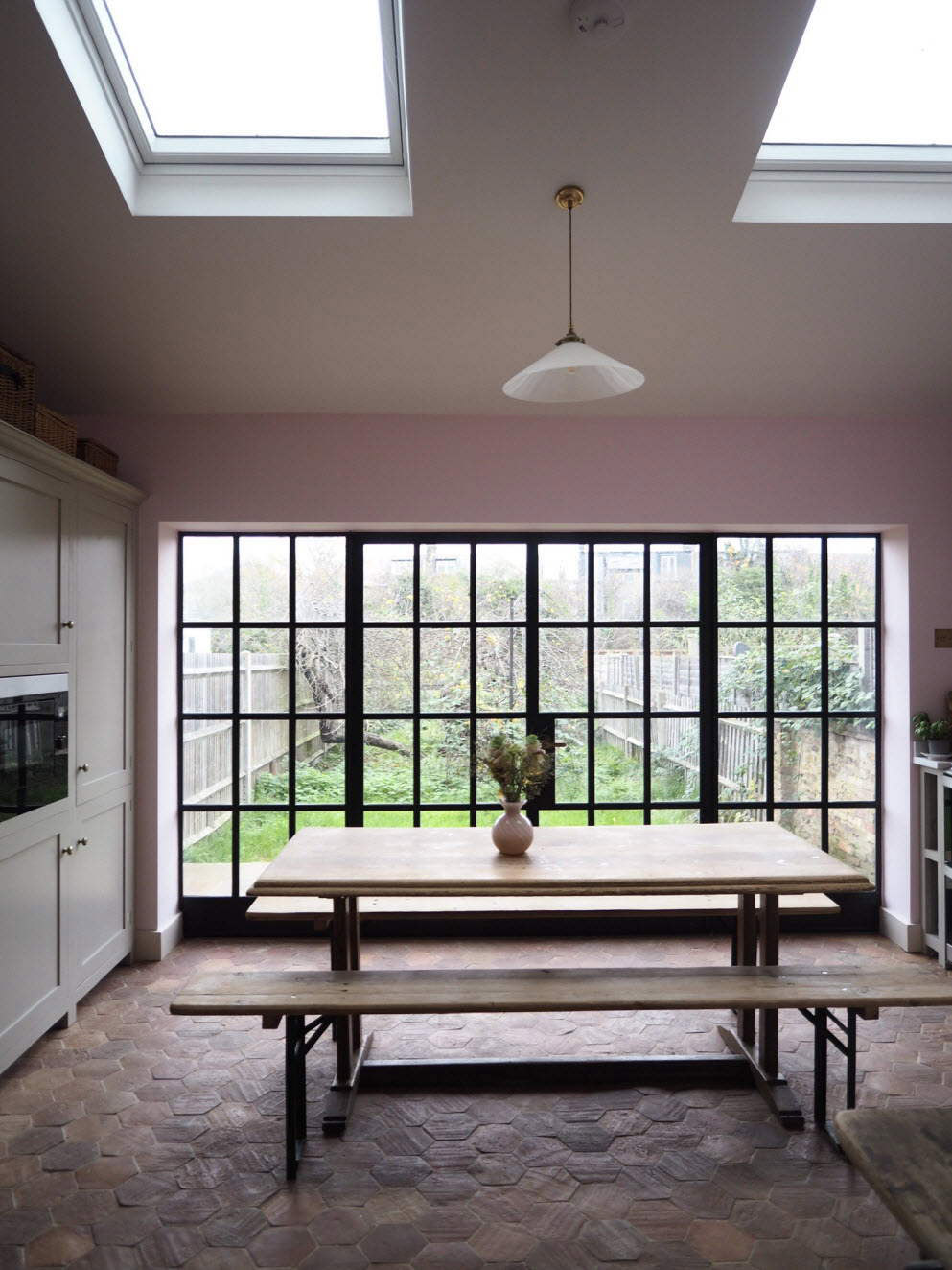 Black steel double door