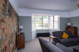 Black steel bay windows