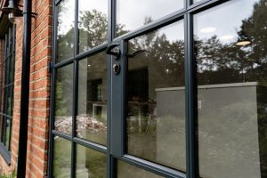 Close up handle steel door